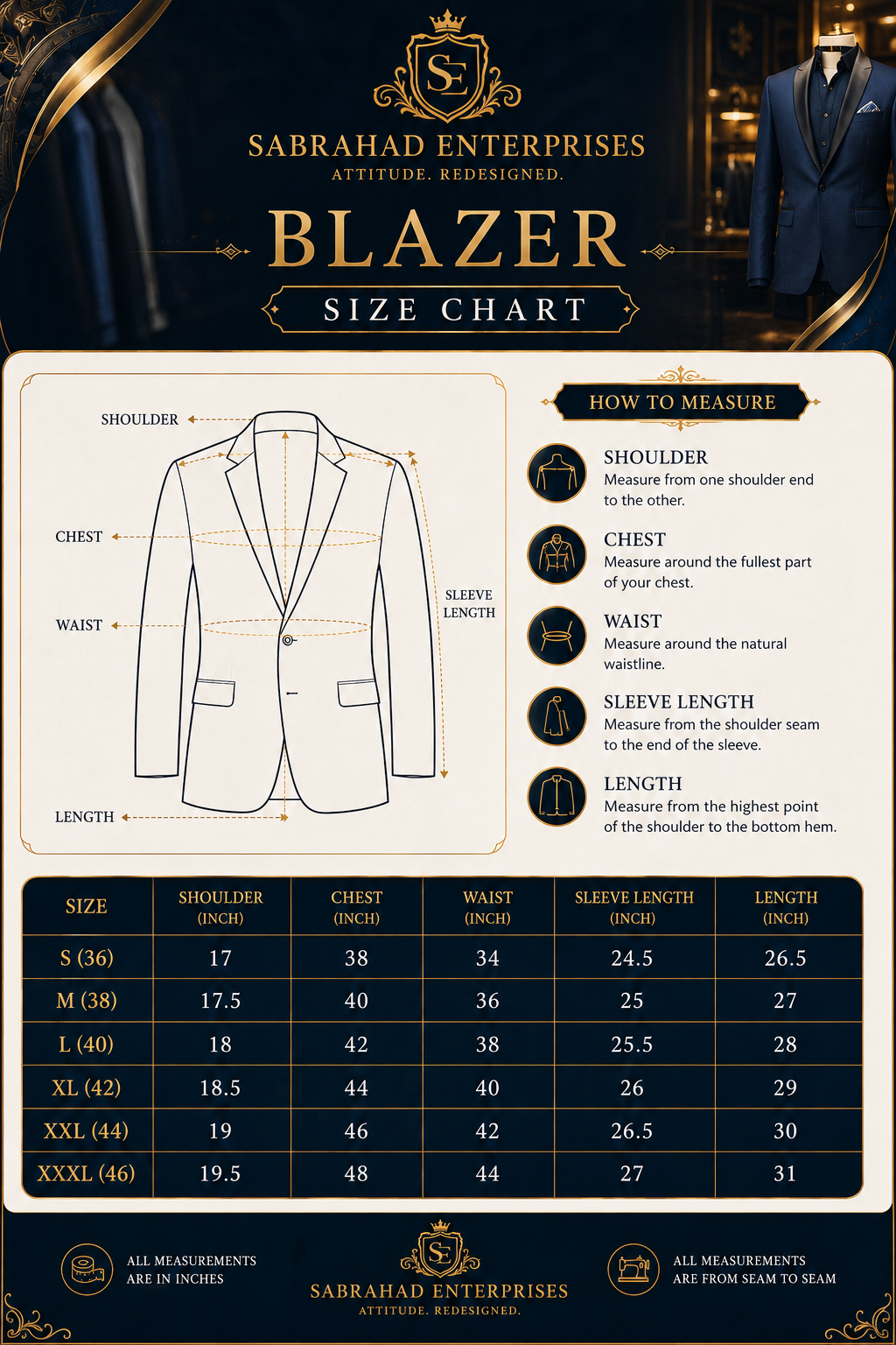 Black Sequence Blazer For Men | Premium Party Wear | Sabrahad Enterprises