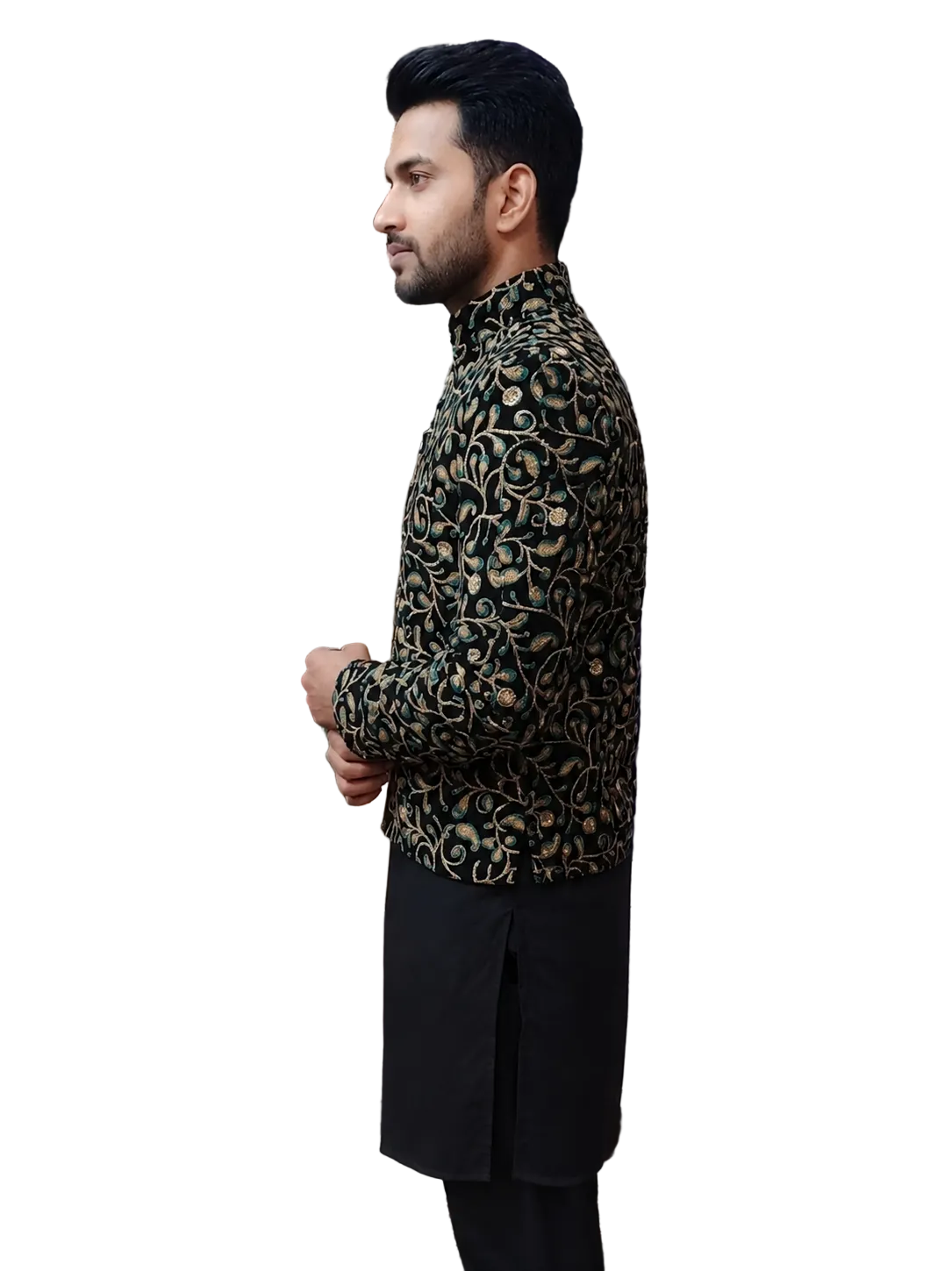 Royal Black Embroidered Sherwani for Men – Designer Wedding & Festive Ethnic Wear