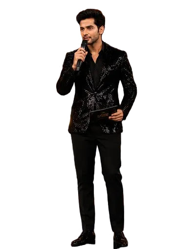 Black Sequence Blazer For Men | Premium Party Wear | Sabrahad Enterprises