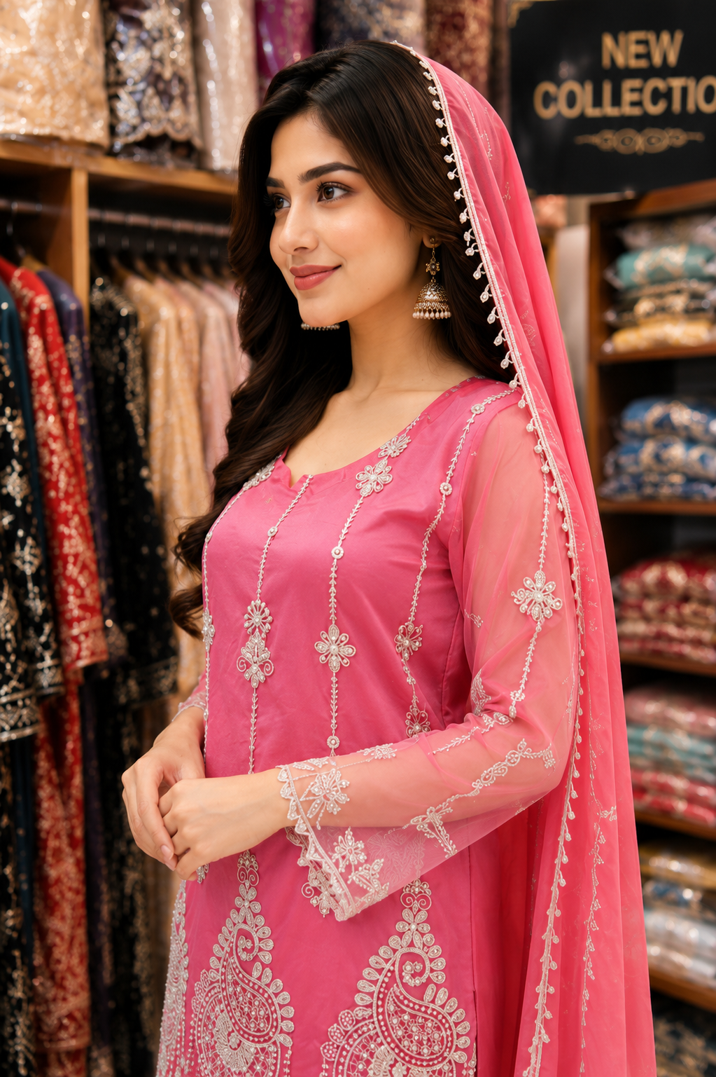 Elegant Pink Embroidered Pakistani Salwar Kameez Suit for Women | Designer Festive & Wedding Ethnic Wear with Dupatta