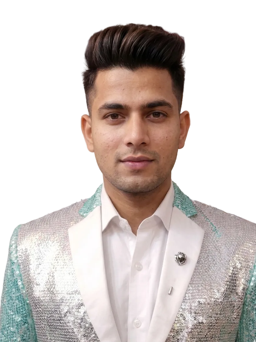 Silver & Mint Green Sequin Blazer – Trendy Party Wear for Men
