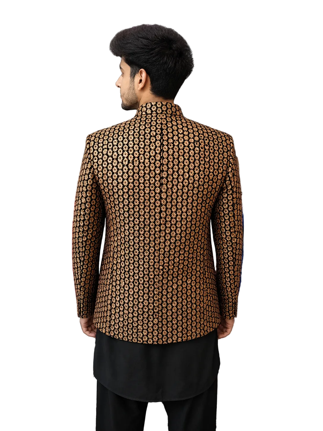 Royal Black & Gold Embroidered Sherwani for Men – Luxury Wedding & Festive Wear